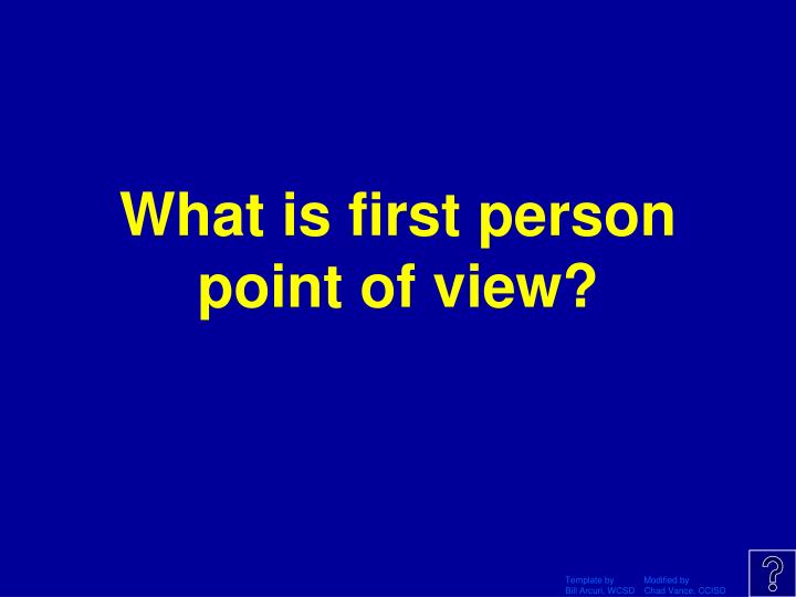 what is first person point of view example