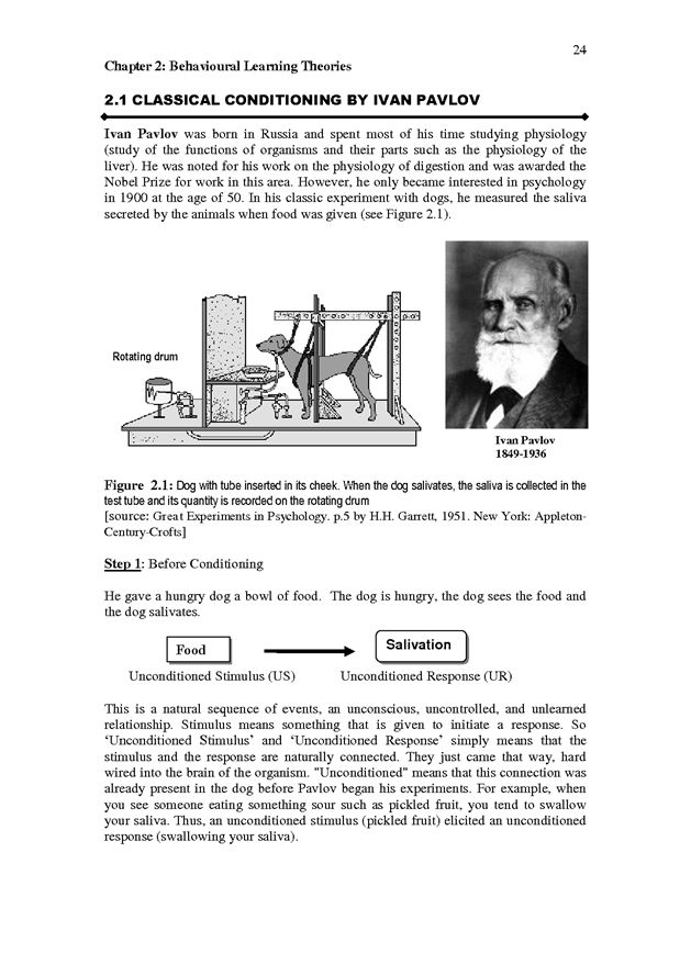 what is an example of classical conditioning in psychology