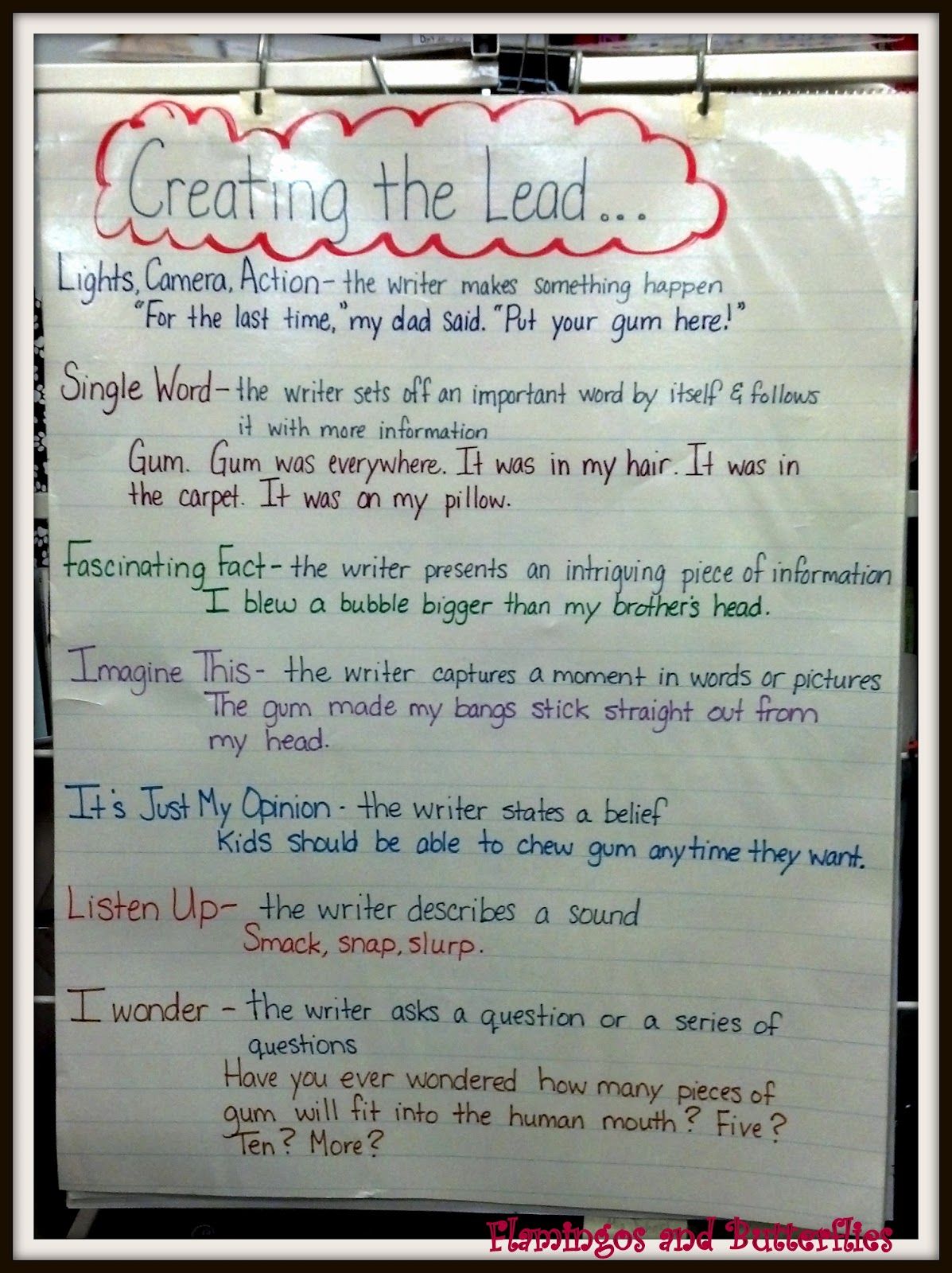 good example of descriptive writing for middle school