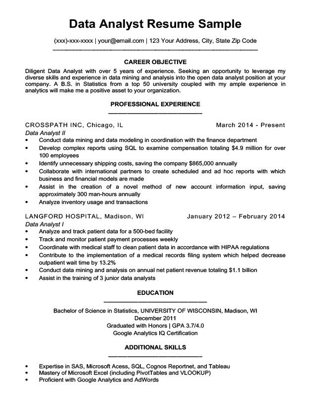 sample-data-analyst-resume-no-experience-sutajoyo