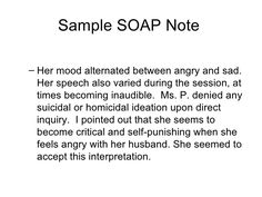example of an occupational therapist soap note