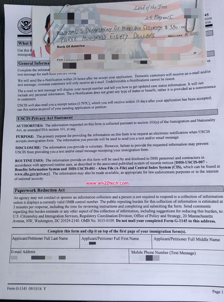 example of the application form