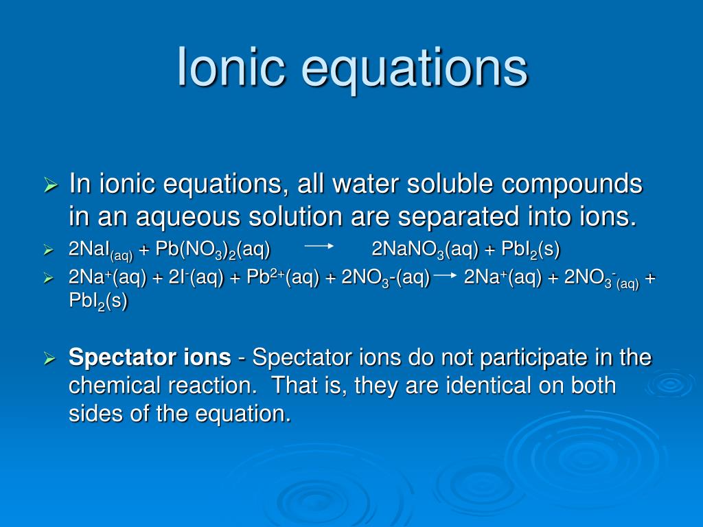 what is a net ionic equation example