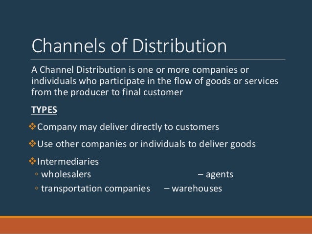 one level channel of distribution example