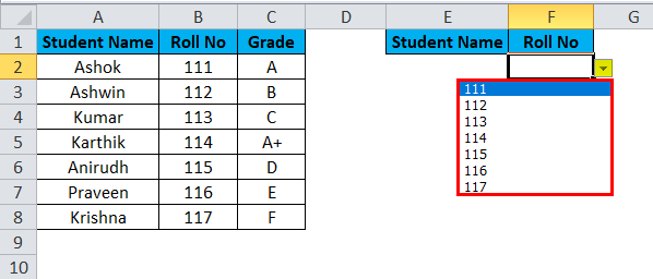 excel drop down list example