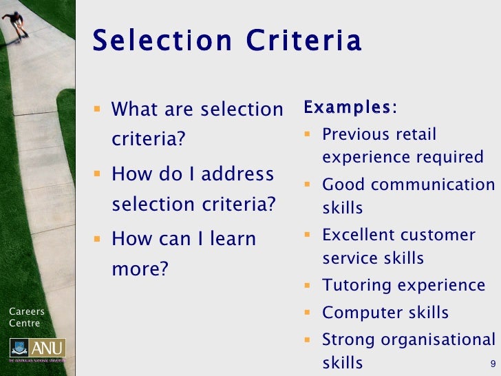 strong computer skills selection criteria example