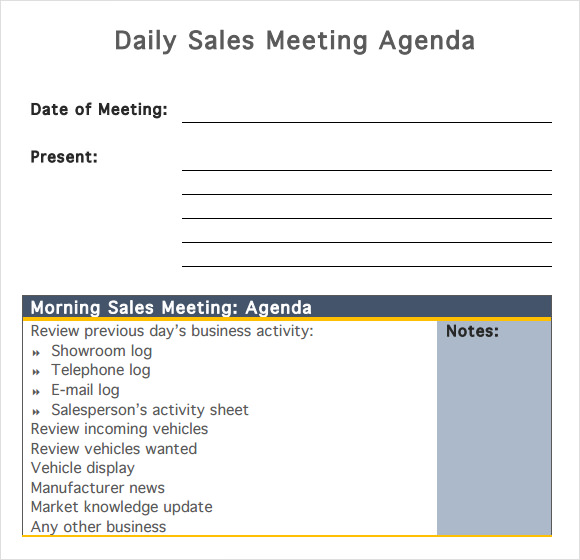 example of a business meeting review free