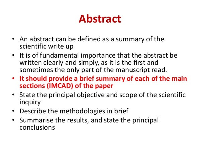 abstract example for scientific paper