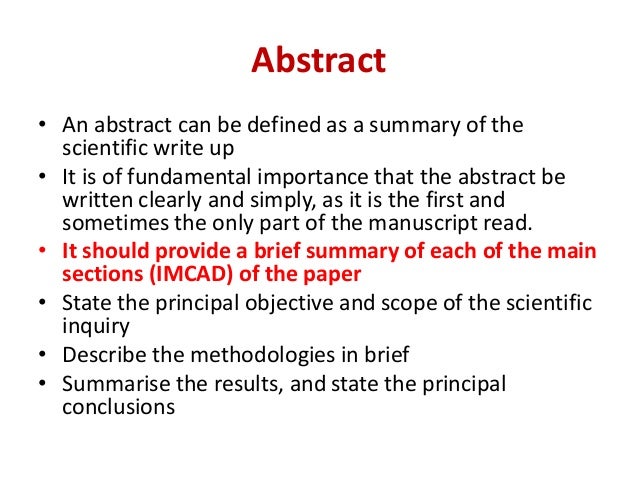 Abstract Example For Scientific Paper