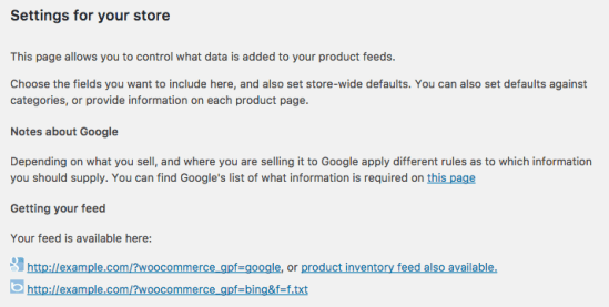 google merchant product feed example