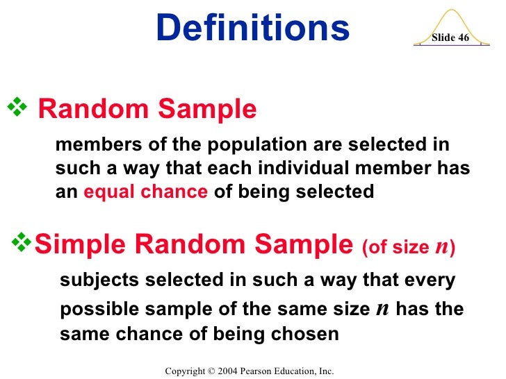 example of simple random sampling in statistics