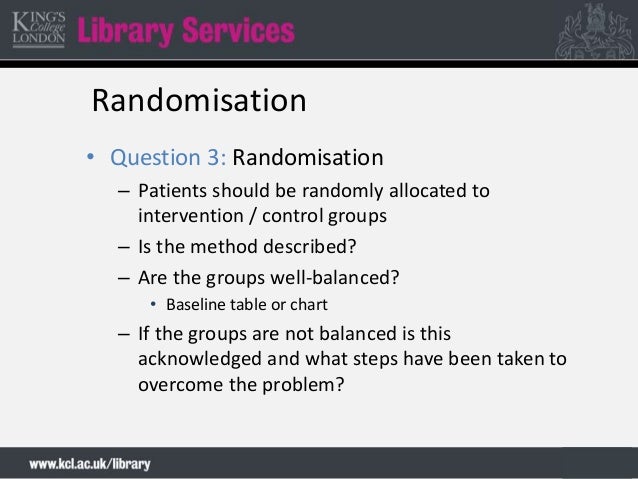 example of a critical appraisal of a randomised control trial