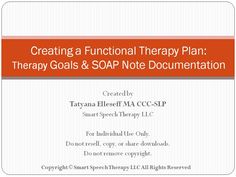 example of an occupational therapist soap note
