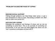 which of these is an example of problem focused coping