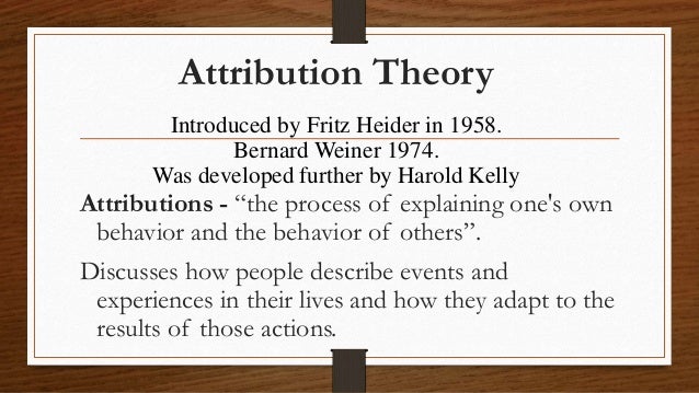 covariation model of attribution example