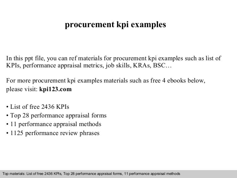 example of kra and kpi