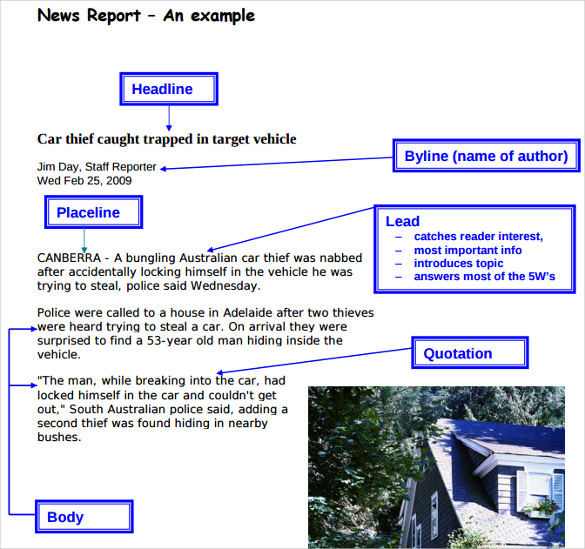 format of report writing example