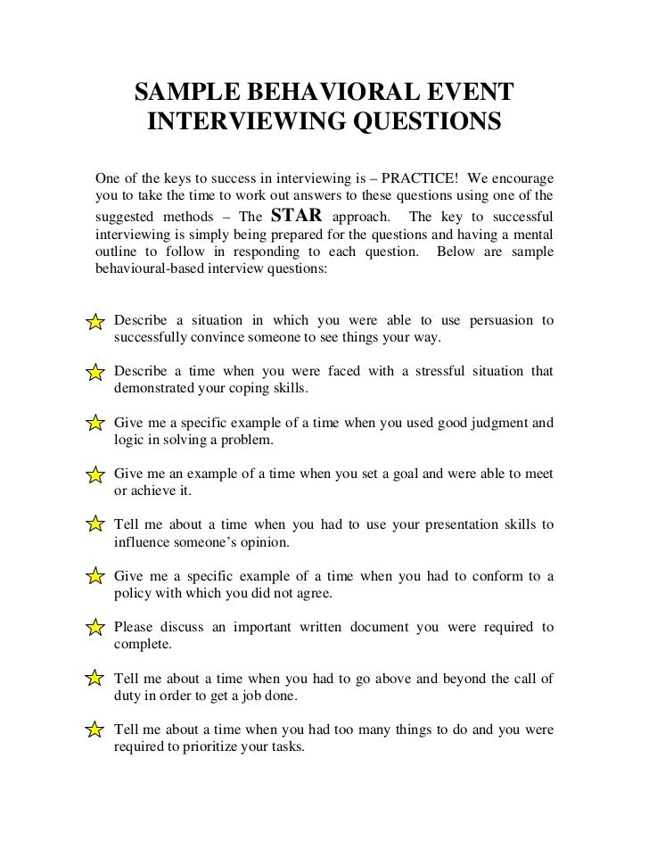 interview questions give an example