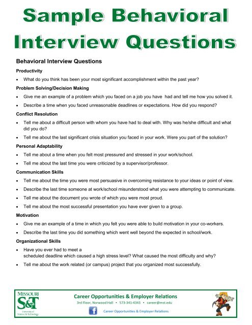 behavioral interview questions example answers