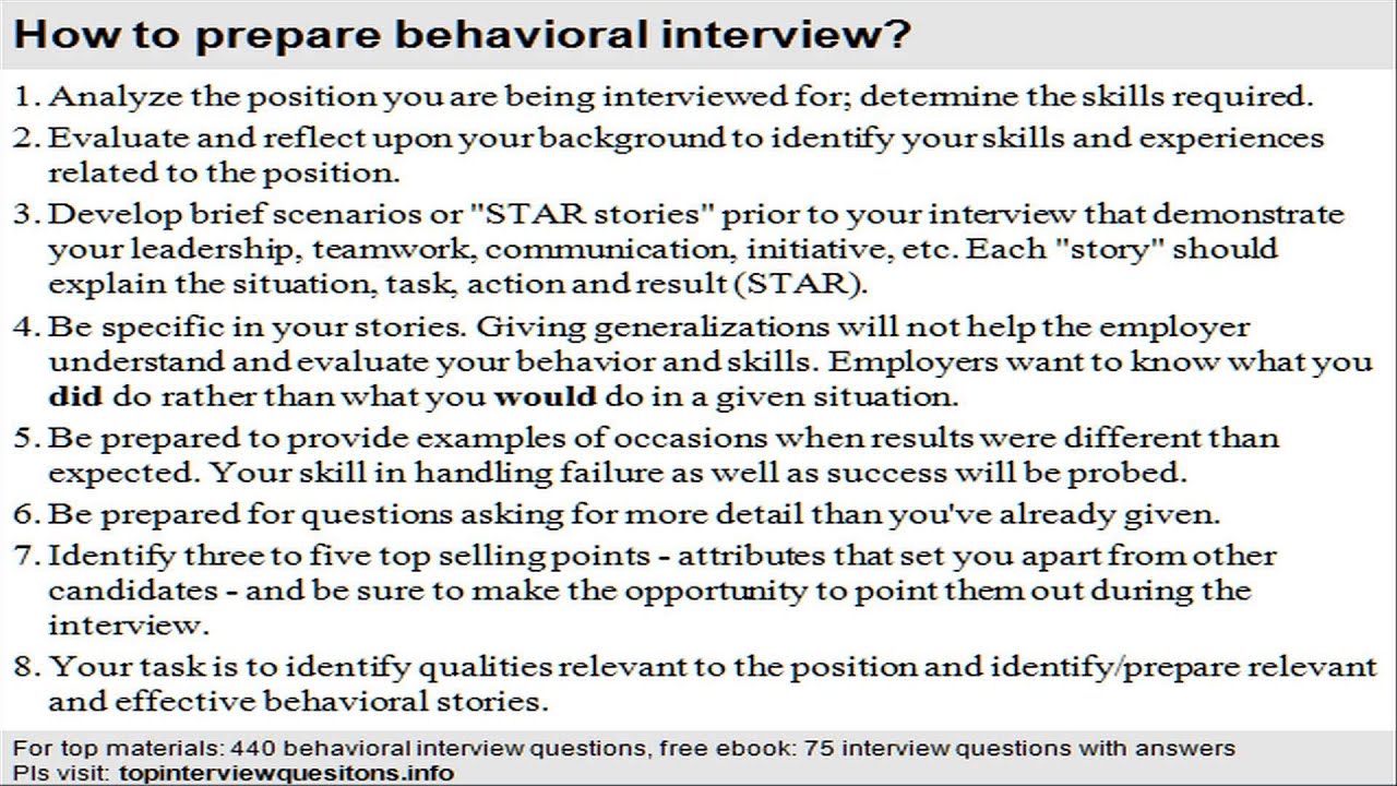 behavioral interview questions example answers