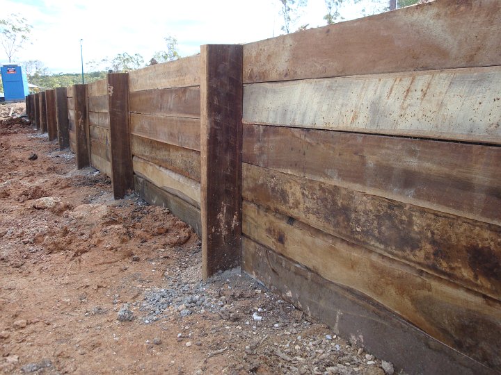 timber retaining wall design example australia