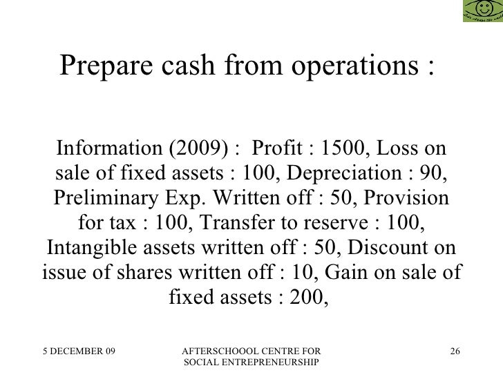 cash flow statement example net loss