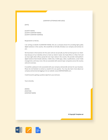 proposal letter example for supply of goods