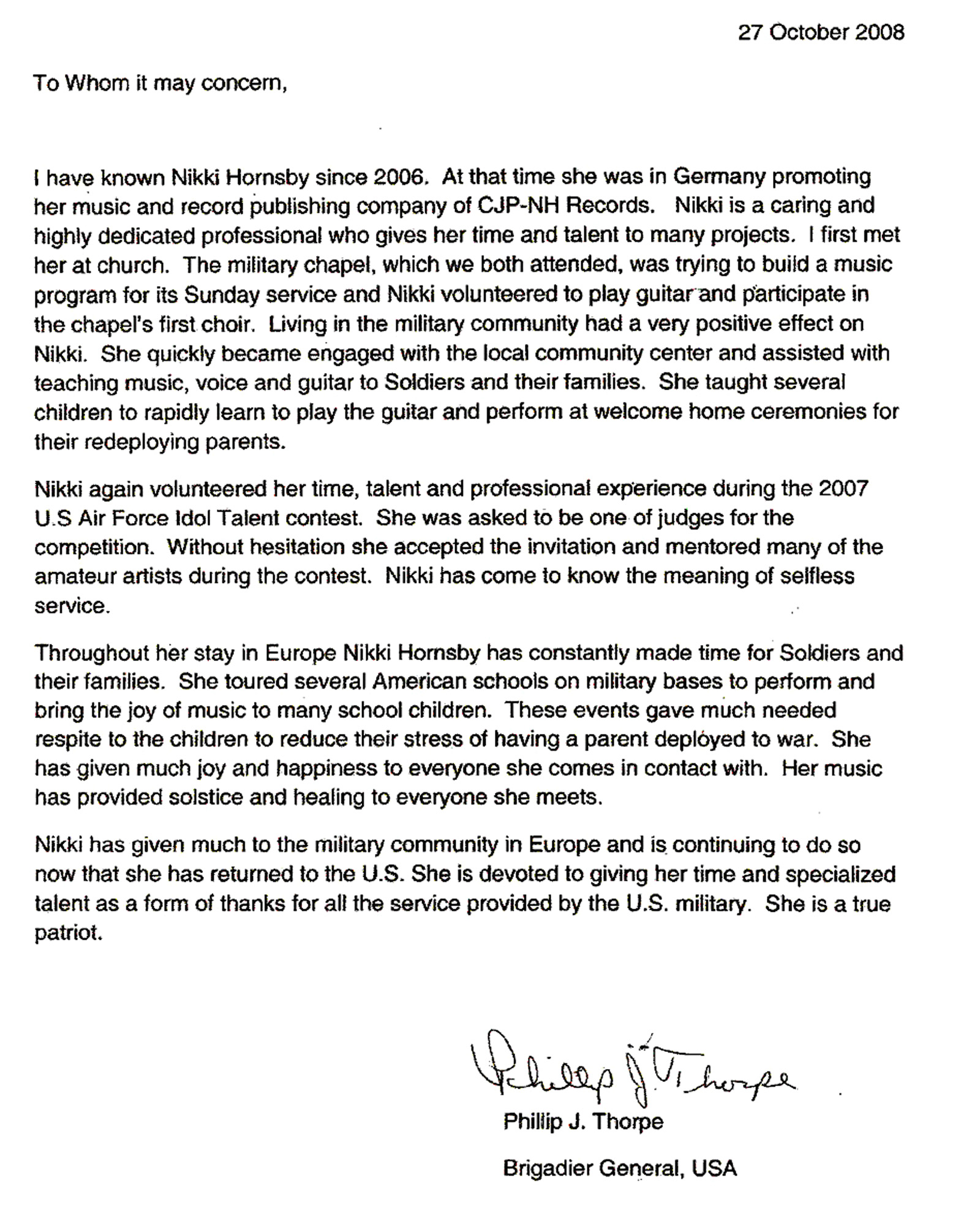 Example Of Character Reference Letter For Military