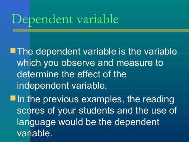 dependent variable example for kids