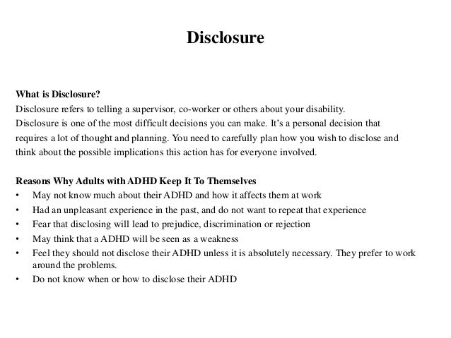 disclosure example in the workplace