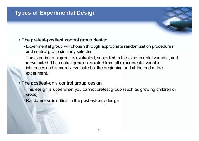 pretest posttest control group design example
