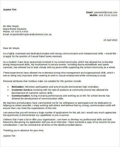 example letter for application for it work experience