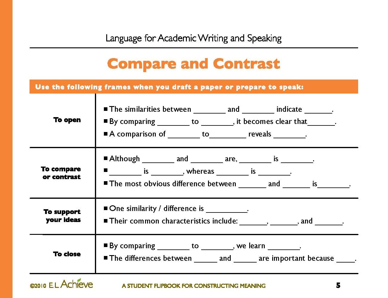 example of paragraph using comparison and contrast