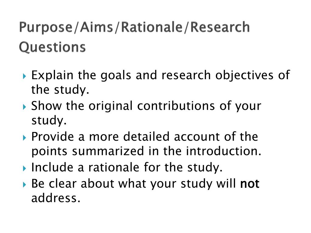 research project rationale example