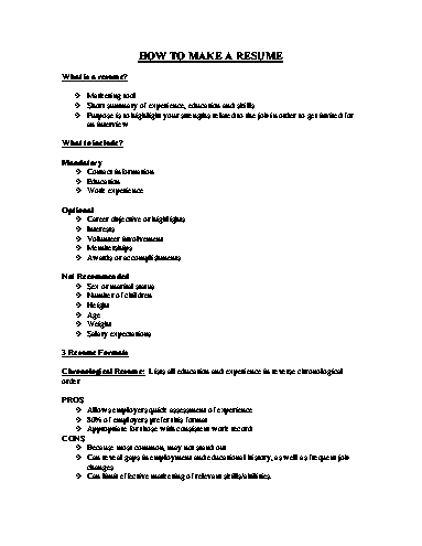 how to make resume for first job with example